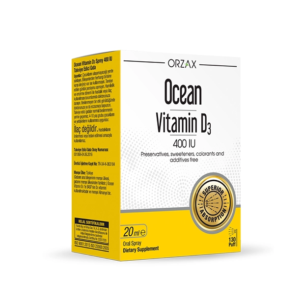 Private Label Olive Oil Base Vitamin D3 (400 IU) Spray - Ocean