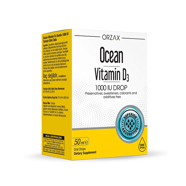 Private Label Olive Oil Base Vitamin D3 (1000 IU) Drops - Ocean