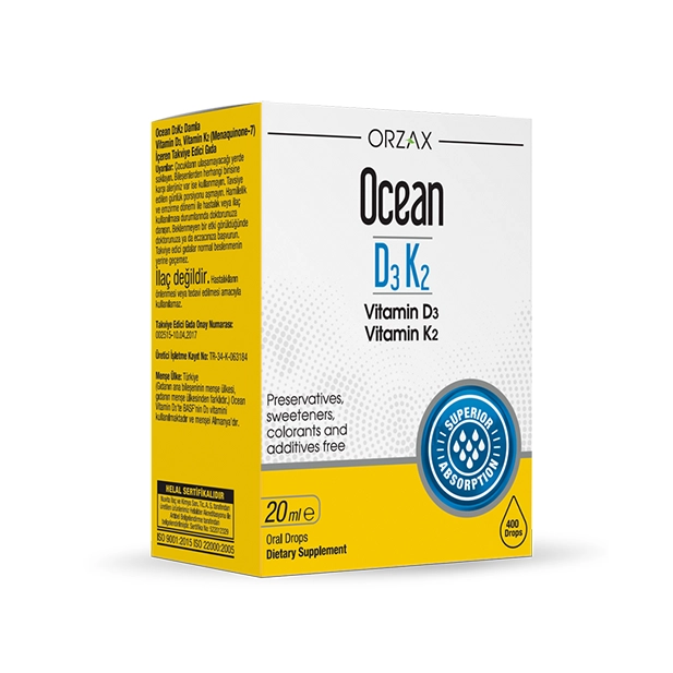 Private Label D3 K2 Drops for Bone Health (1000 IU/100mcg) - Ocean