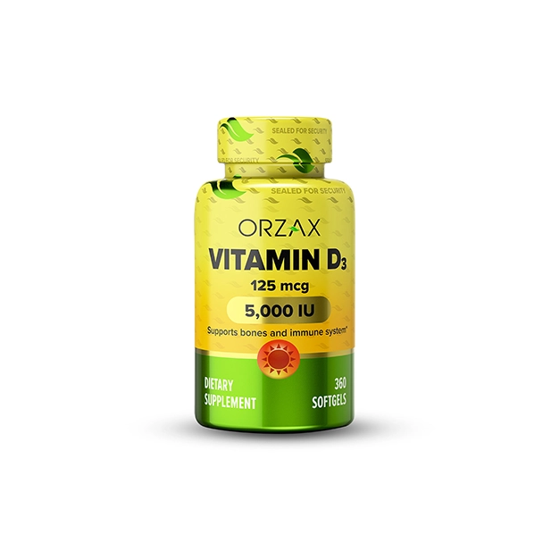 Private Label Vitamin D3 (5,000 IU) Softgel Manufacturer - Orzax